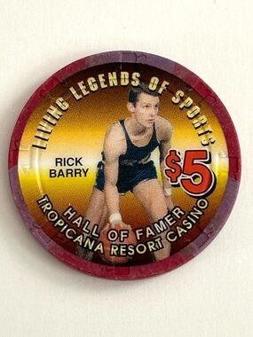 Rick Barry Tropicana Las Vegas $5 Casino Chip Living Legends of Sports
